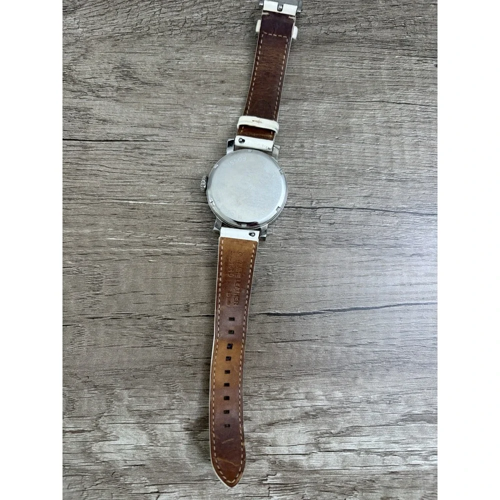 Fossil Original Boyfriend ES3811‎ Women 38mm White Dial Date Watch Needs Battery